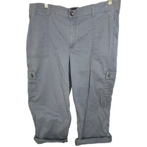 Lee women's cargo‎ culottes- size 18- gray, pockets, zip button summer pants